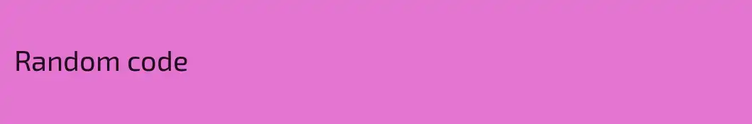 Random code